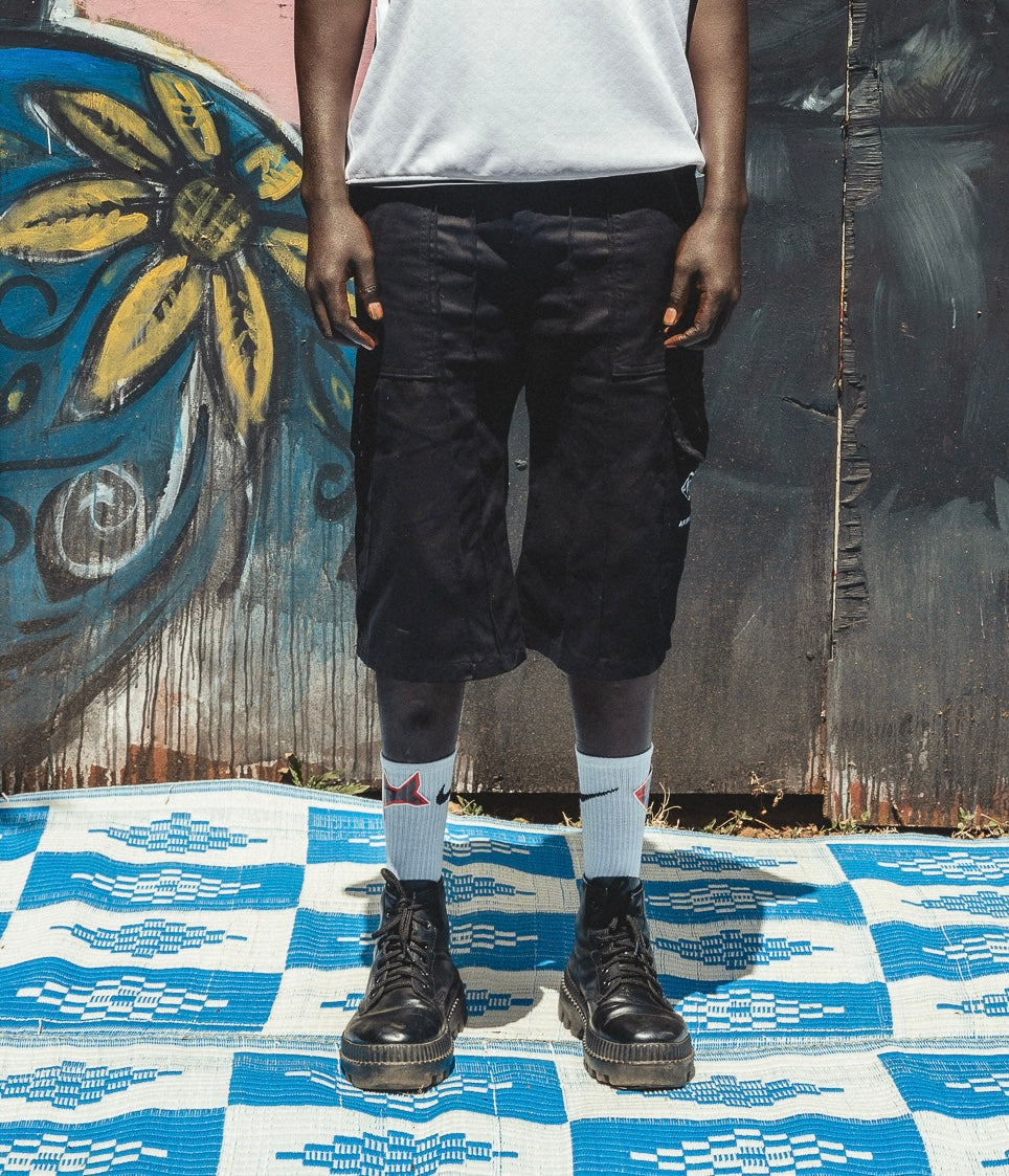 Coral Black cargo Jorts