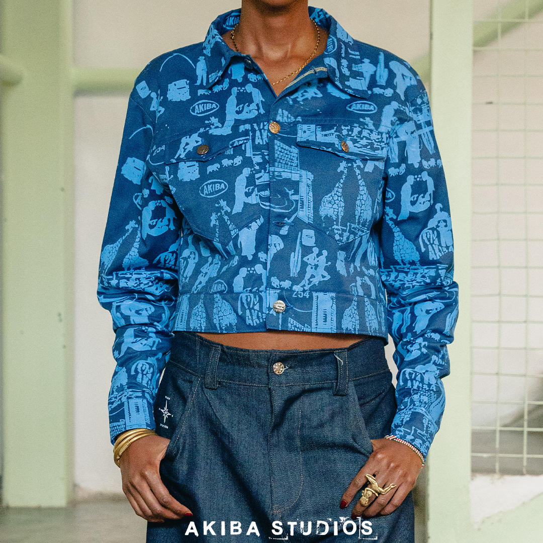 254 print Cropped jacket