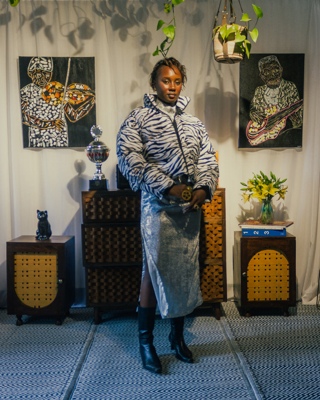 Mountain Zebra print Parka
