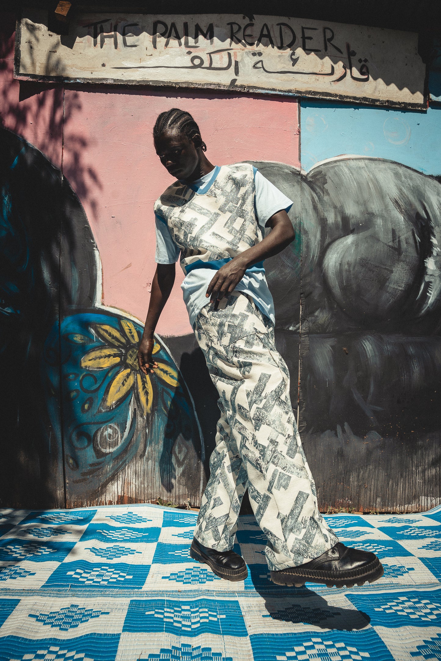 Aqua Sapphire jacquard pants