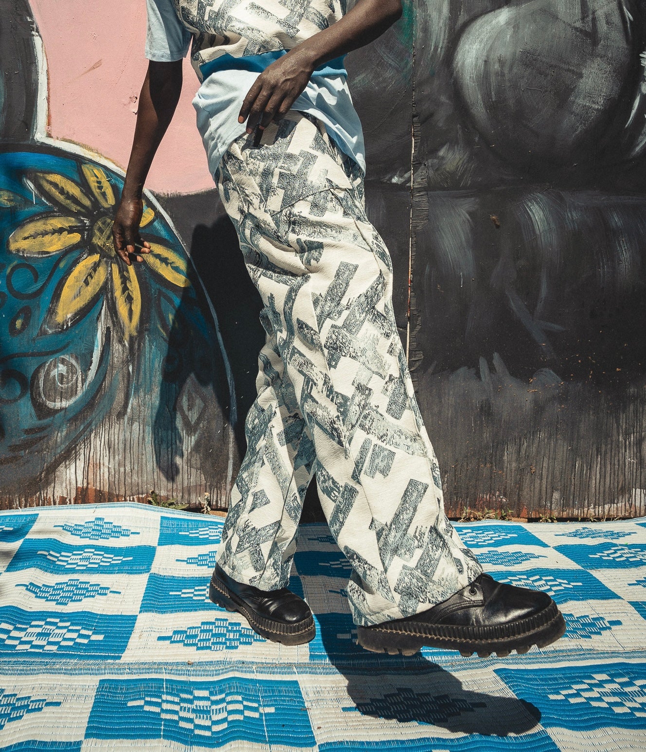 Aqua Sapphire jacquard pants