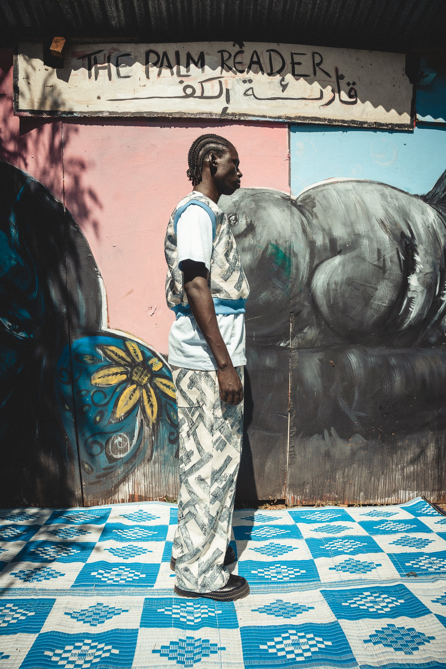 Aqua Sapphire jacquard pants