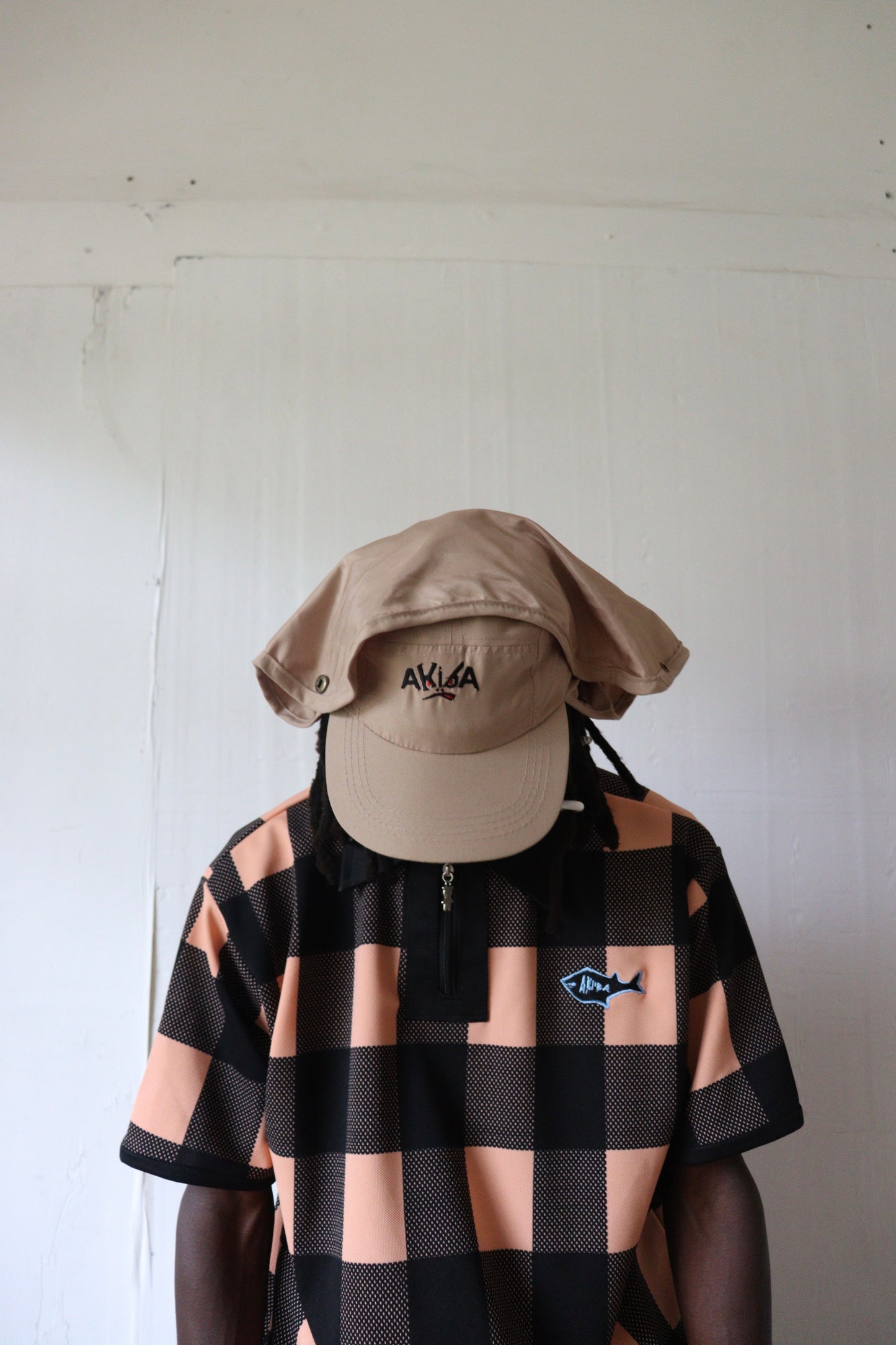 Damier Pattern Peach Polo