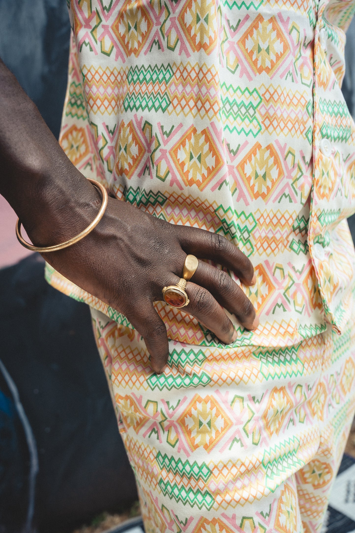 Geometry pattern Cuban shirt