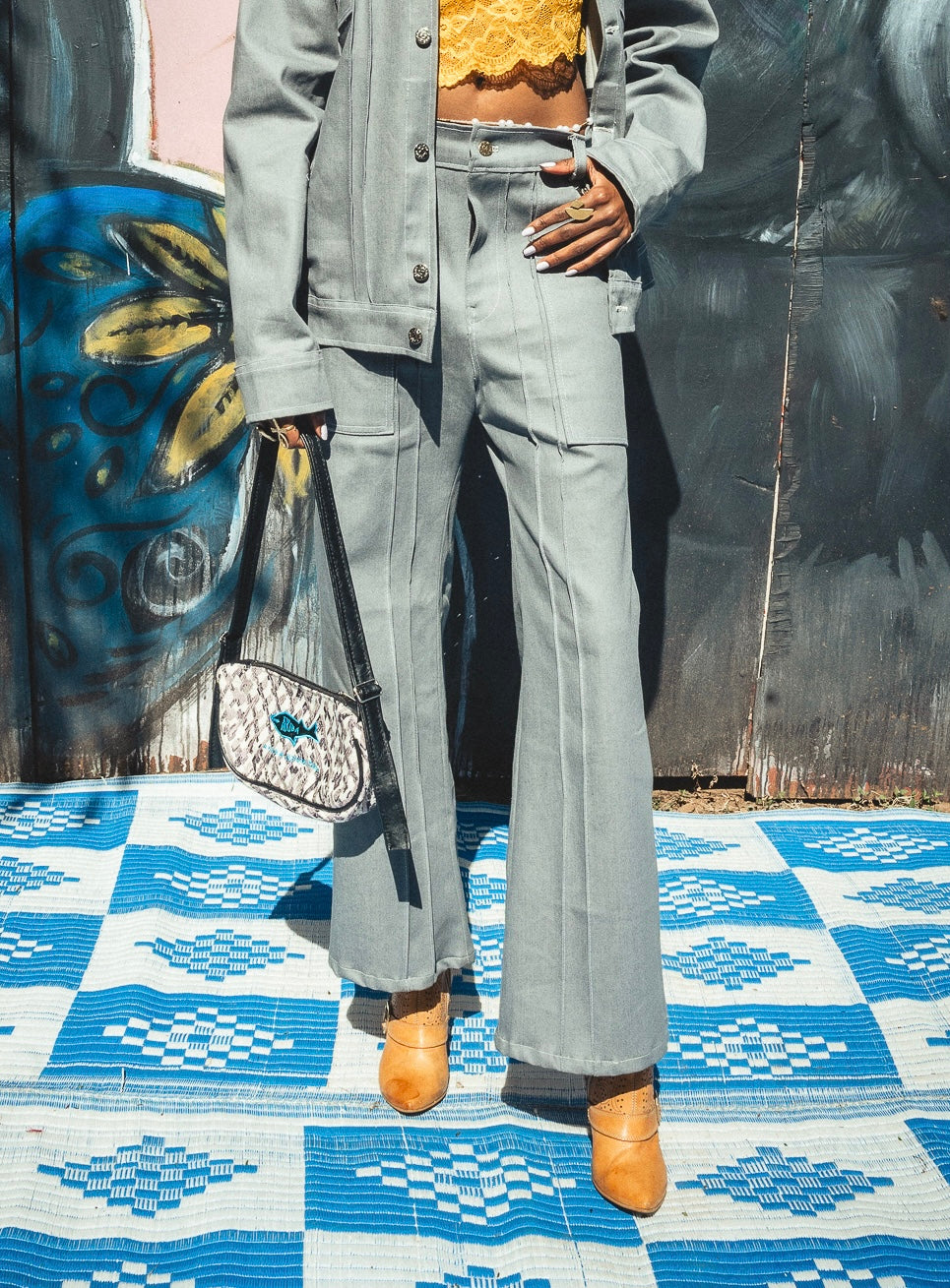 Nimbostratus Pleated denim pants