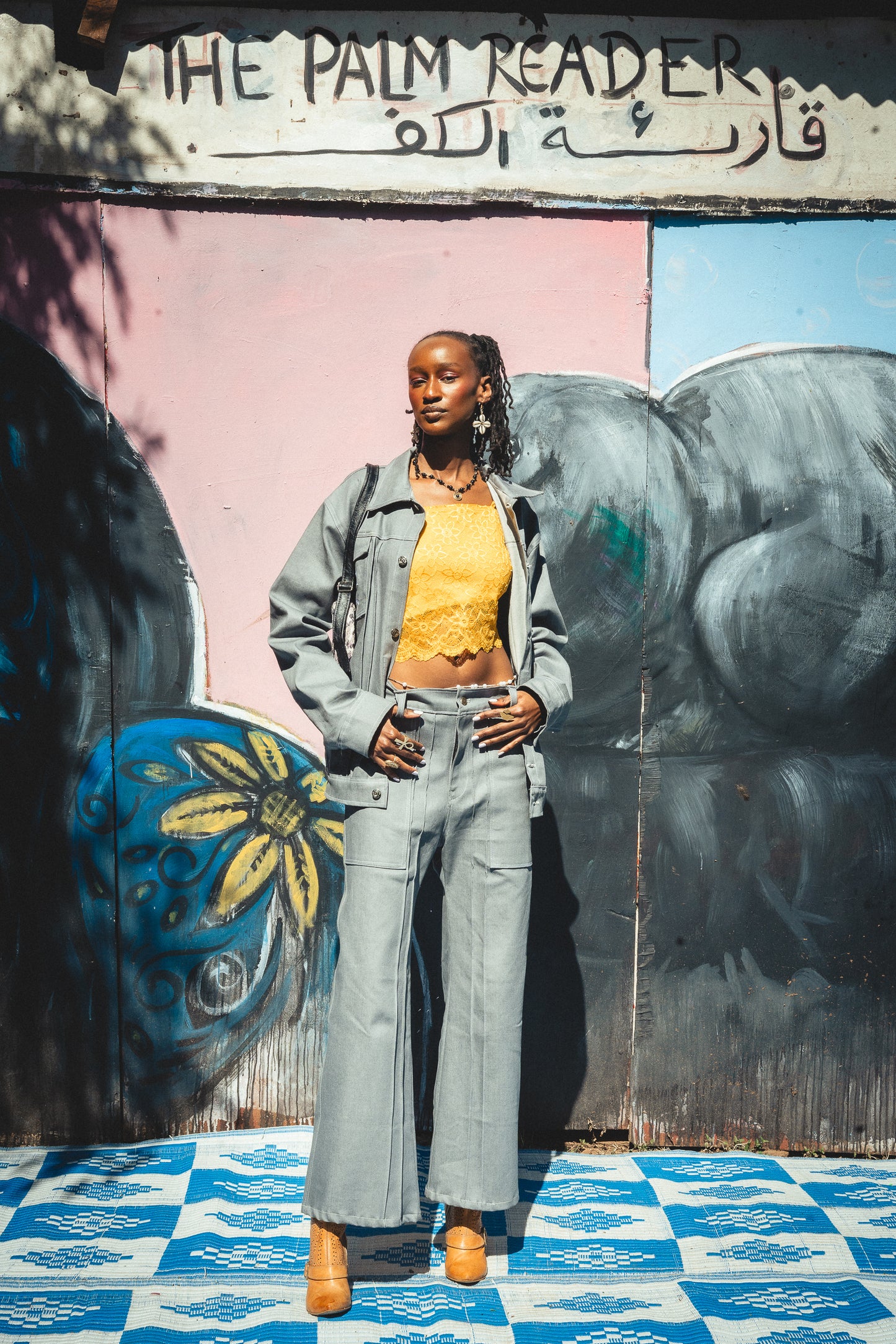Nimbostratus Pleated denim pants