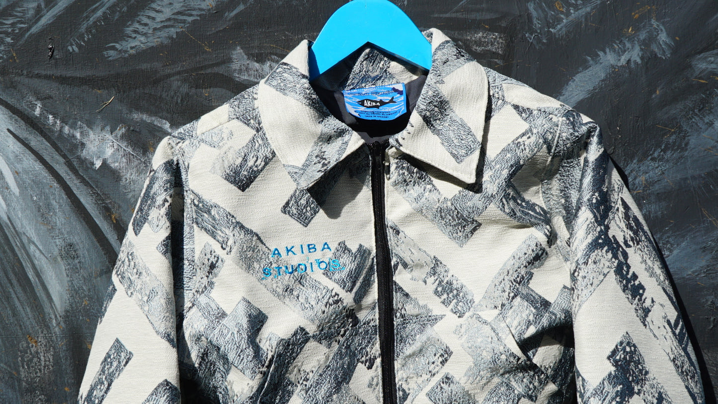 Aqua Sapphire Jacquard cropped Jacket