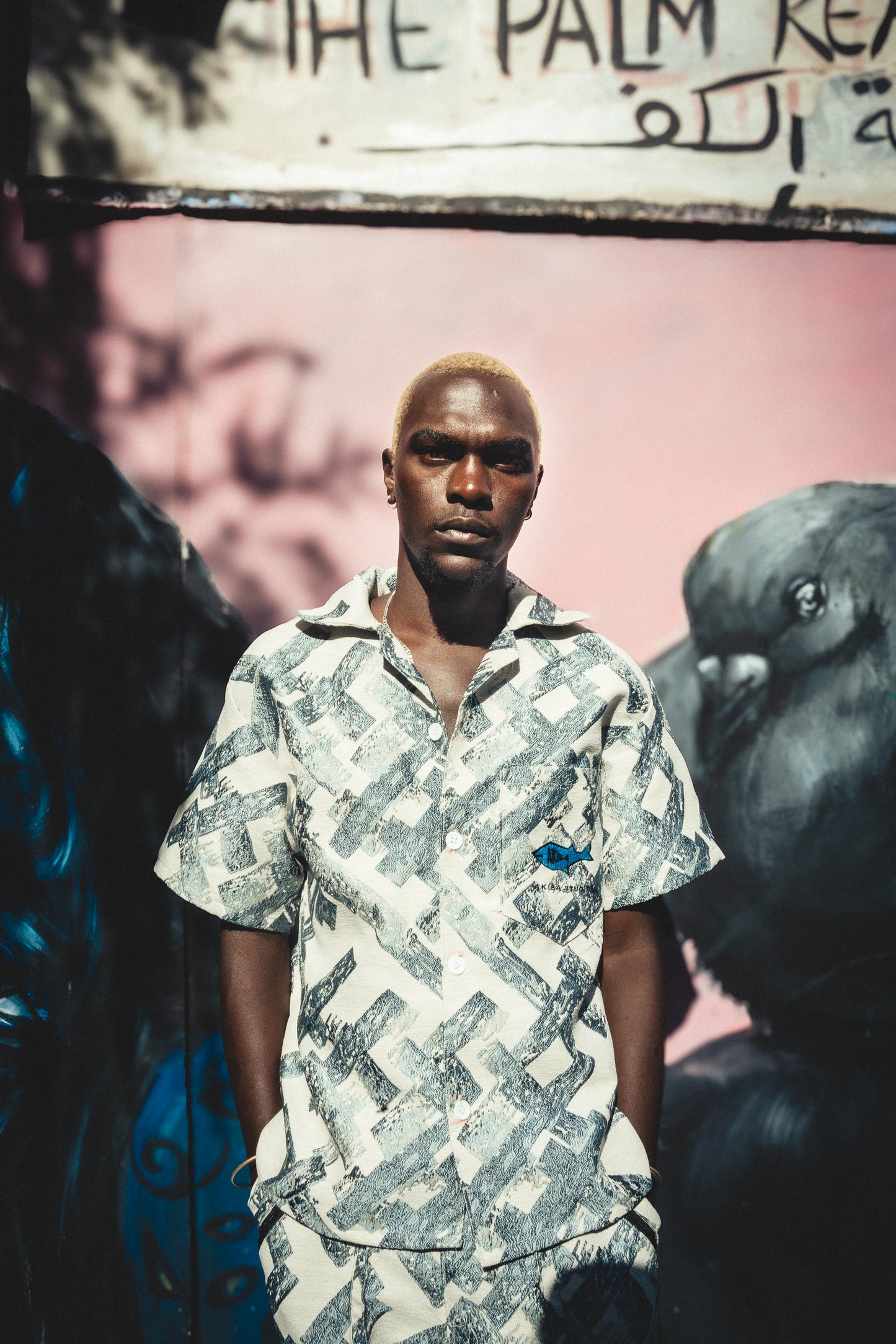 Aqua sapphire Jacquard Casino shirt