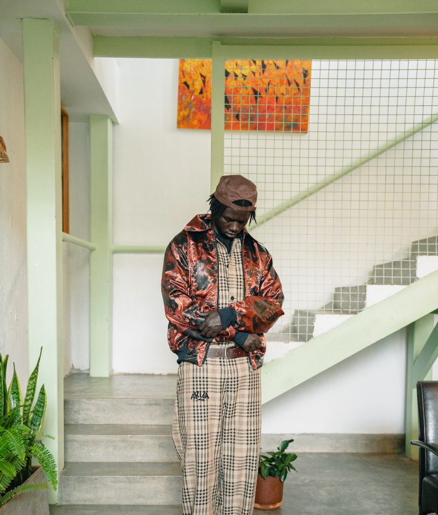Kintsungi print Pilot Bomber Jacket