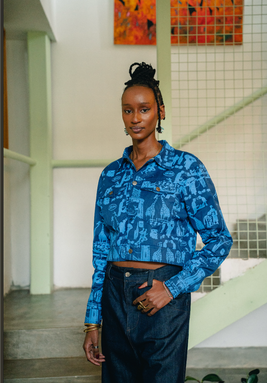 254 print Cropped jacket