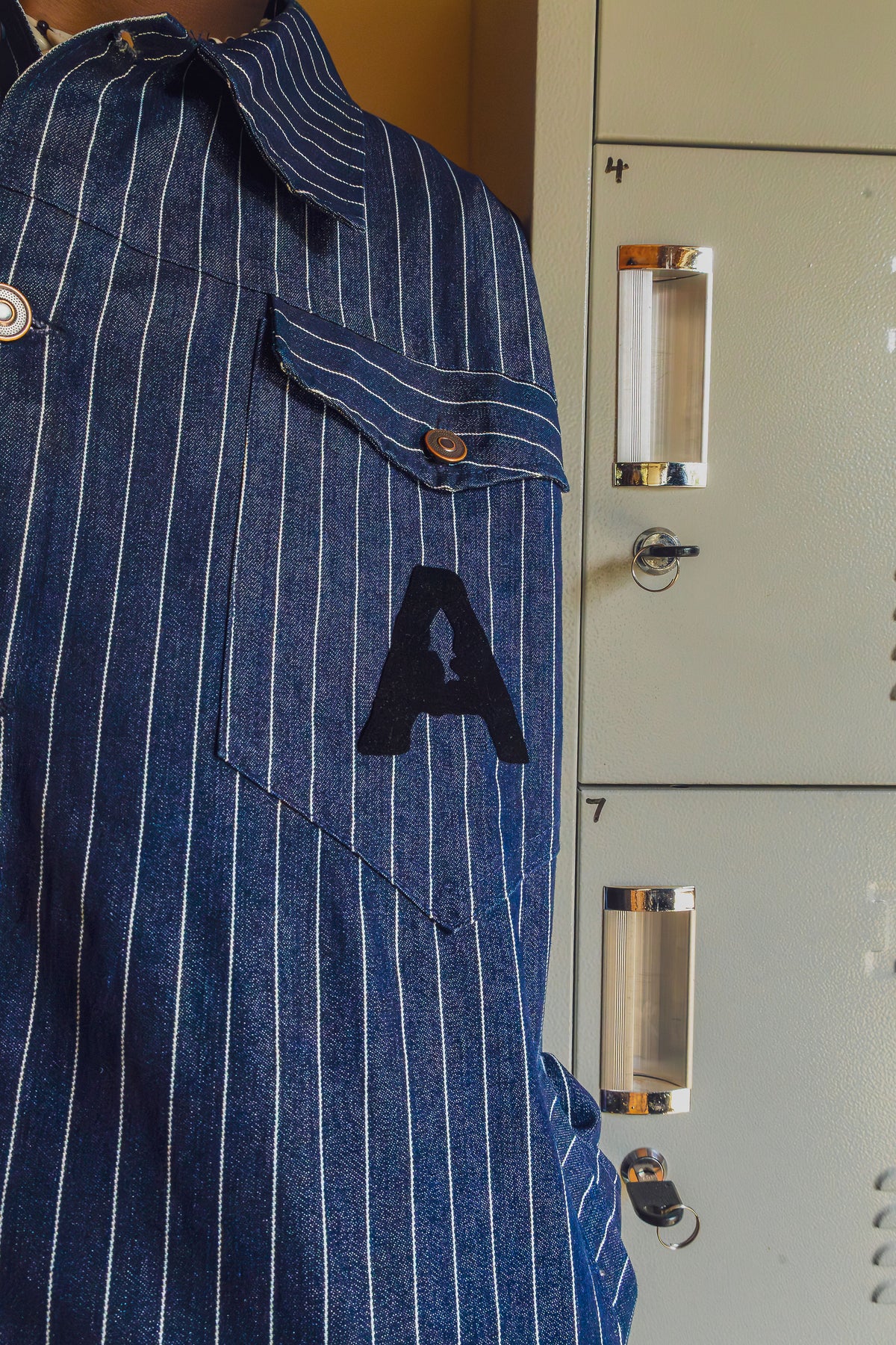 Pinstripe Denim Jacket