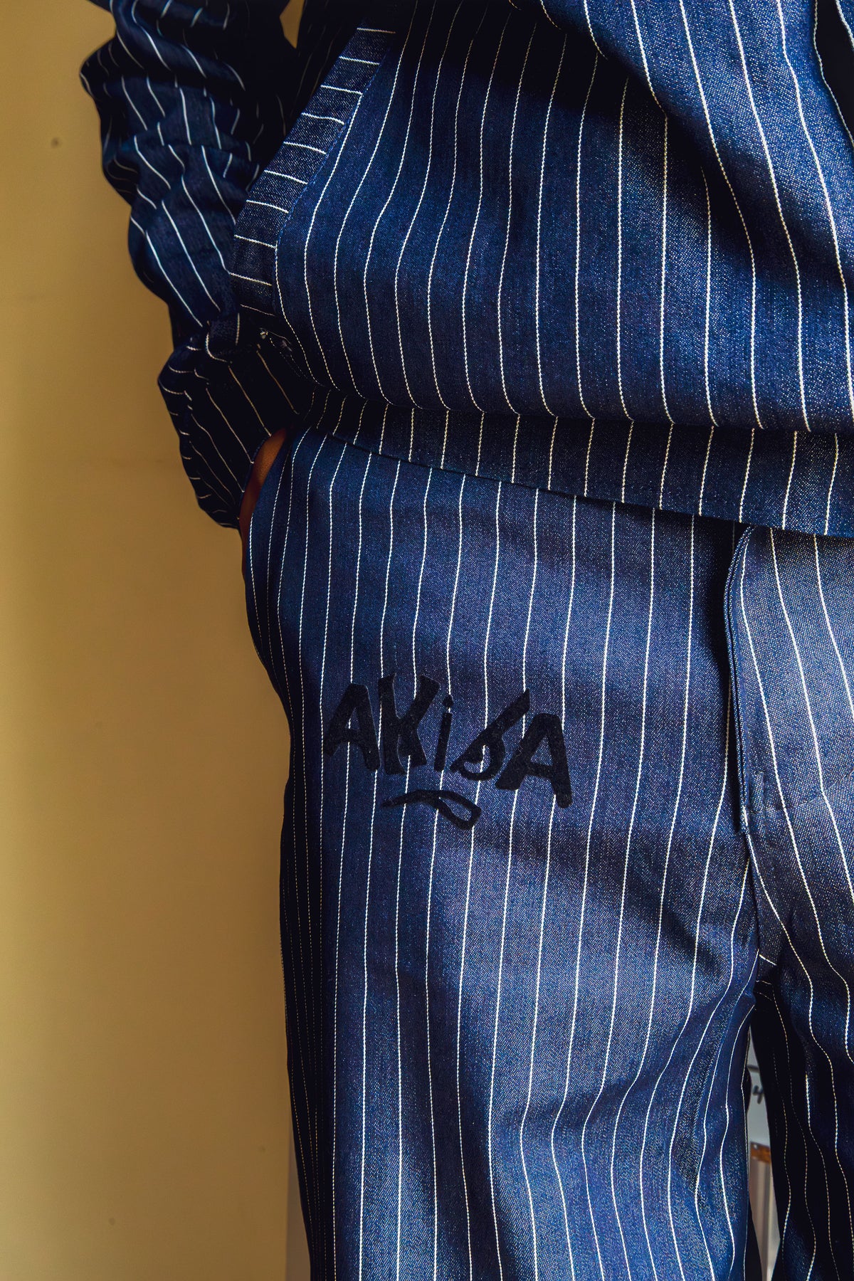 Pinstripe Denim Jacket