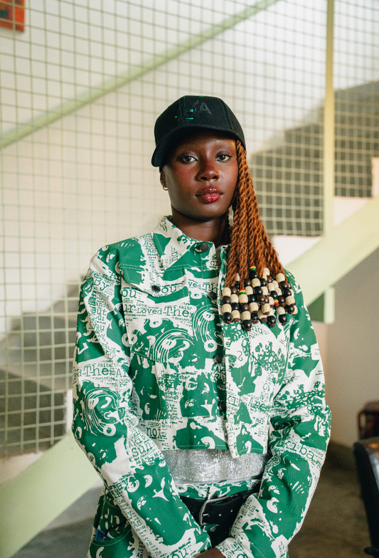 Sage Kintsungi print Crop Jacket